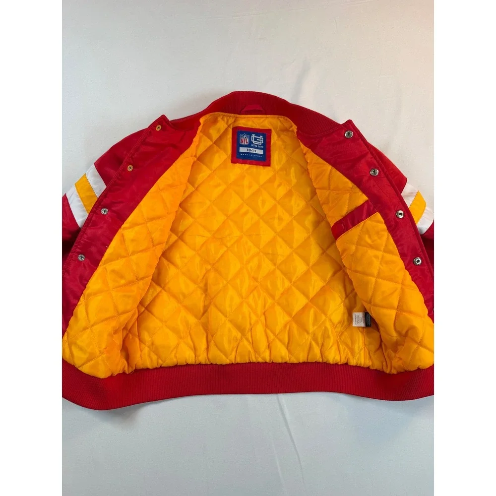 Ultra Game NFL Kansas City Chief Youth Red Vtg Style Varsity Bomber Jacket 10-12